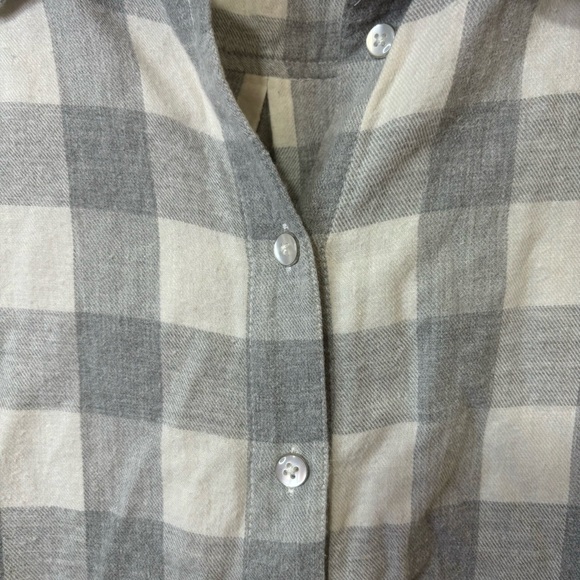 EUC Soft Surroundings Gingham Flannel Shirt Size Petite Large F4 - Picture 3 of 6